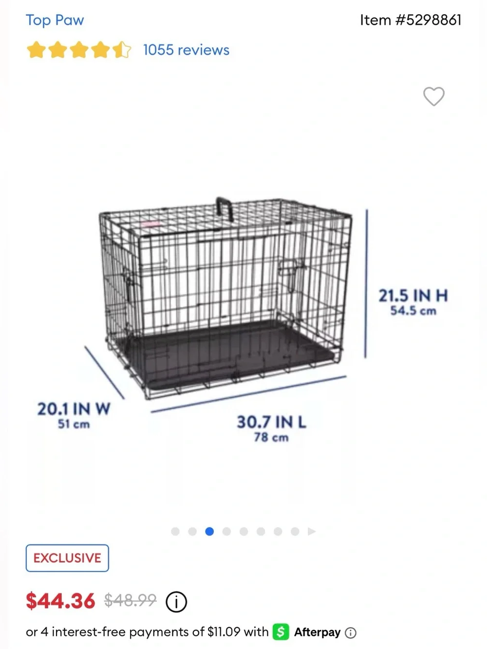 Top Paw® Double Door Folding Wire Dog Crate w/ Divider Panel - Leak Prook Tray